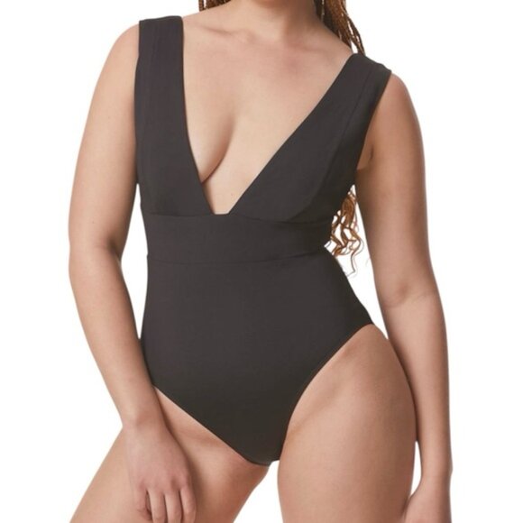 Other - ANDIE New Black Mykonos Plunge One Piece Swimsuit Bathing Suit Tall Torso XL XLT
